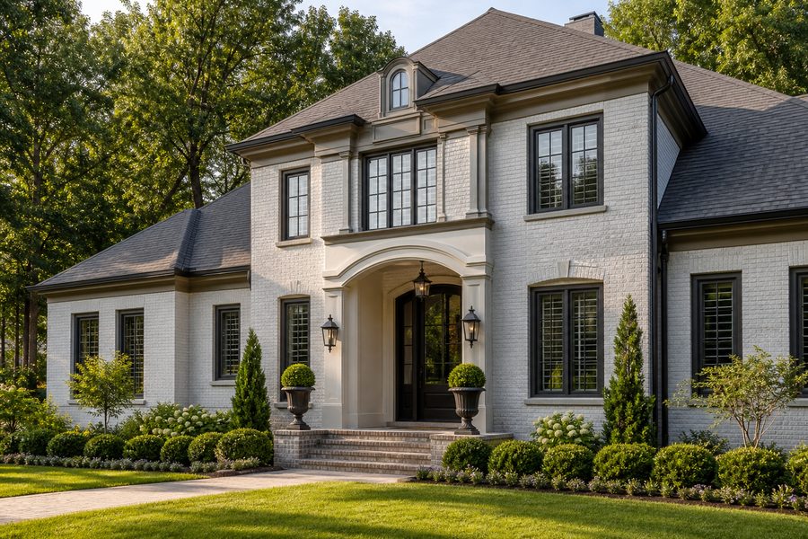 Cerpa Construction LLC finished high end house renovation with upgraded exterior facade windows trim entry landscaping and premium details.