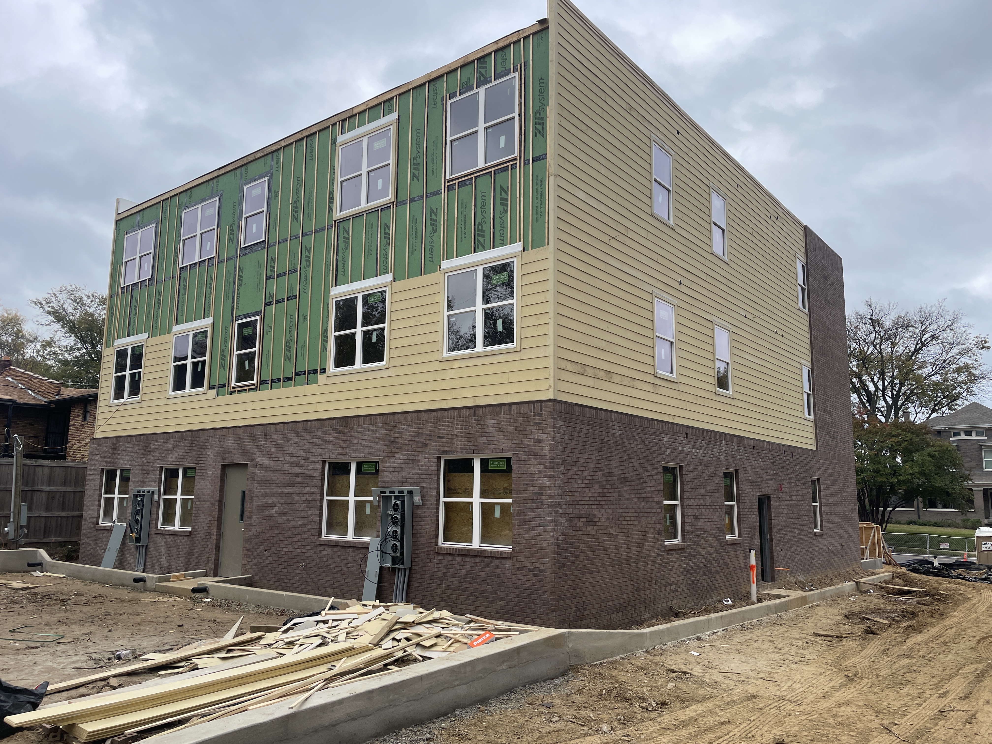 1162 Peabody – Slab foundation and early framing